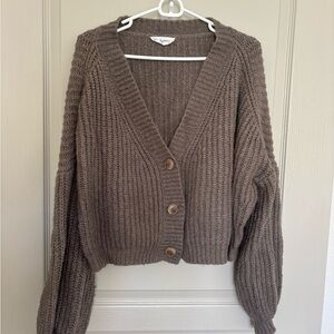 Carly Jean Los Angeles Brown Cardigan Sweater